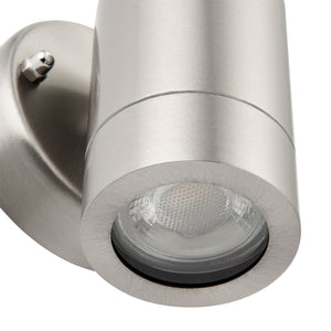 KEW Fixed Stainless Steel Down Outdoor Garden Porch Wall Light | GU10 | IP44 | 3000K Warm White