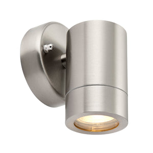 KEW Fixed Stainless Steel Down Outdoor Garden Porch Wall Light | GU10 | IP44 | 3000K Warm White