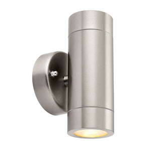 KEW Up / Down Outdoor Stainless Steel Garden Porch Wall Light | GU10 | IP44 | 6000K Daylight White