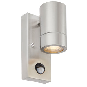 KEW Stainless Steel Down Outdoor Porch Wall Light | GU10 | IP44 | PIR Sensor