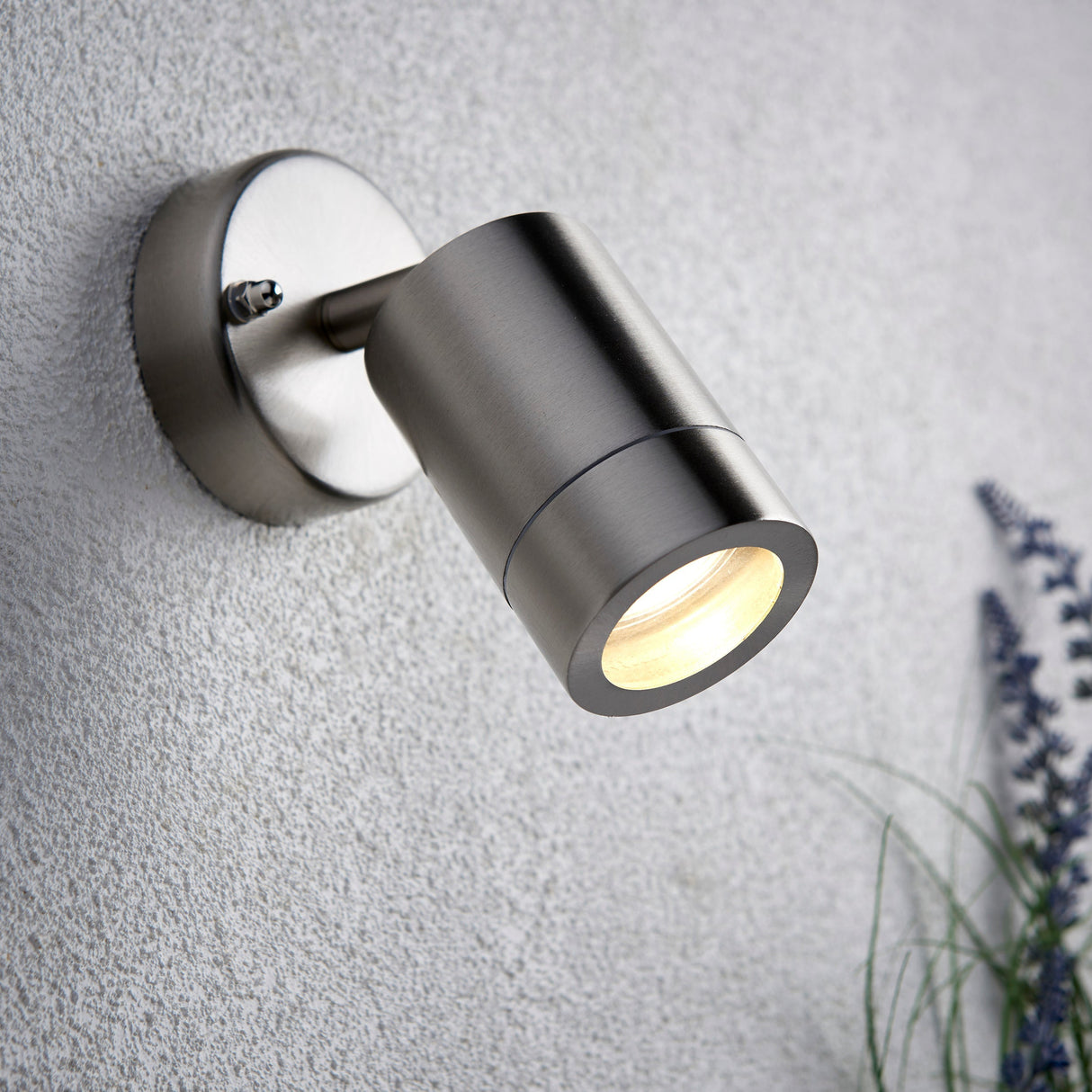 KEW Adjustable Stainless Steel Down Outdoor Garden Porch Wall Light | GU10 | IP44 | 6000K Daylight White