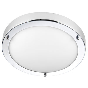 Slim Round Bathroom Bulkhead Ceiling Light Fitting | E27 | IP44 | Polished Chrome