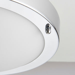 Slim Round Bathroom Bulkhead Ceiling Light Fitting | E27 | IP44 | Polished Chrome