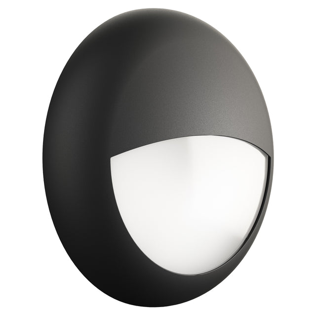 BALHAM 18W IP65 Black Eyelid LED Bulkhead With Emergency Maintained Function