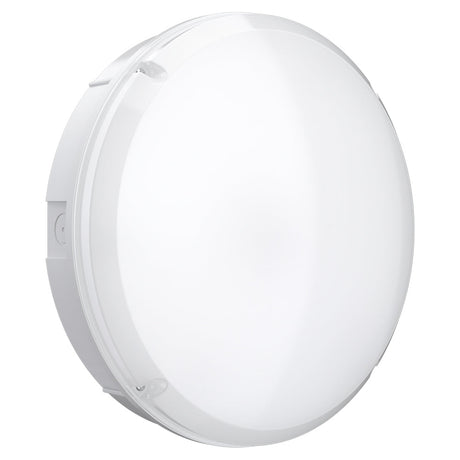 BALHAM IP65 Round Exterior Dusk to Dawn Photocell LED Bulkhead Sensor Light