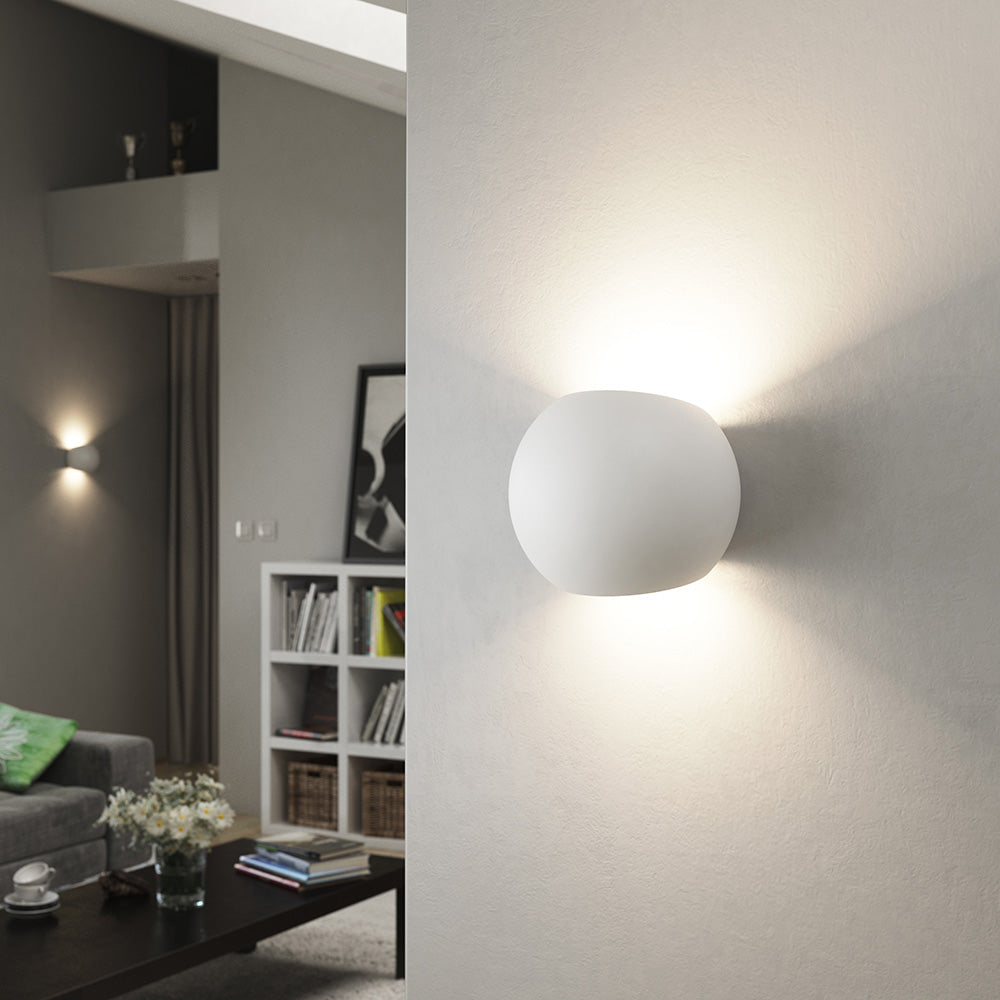 BEXLEY G9 Round Paintable Plaster Uplighter Fitting | Up Down Light Effect