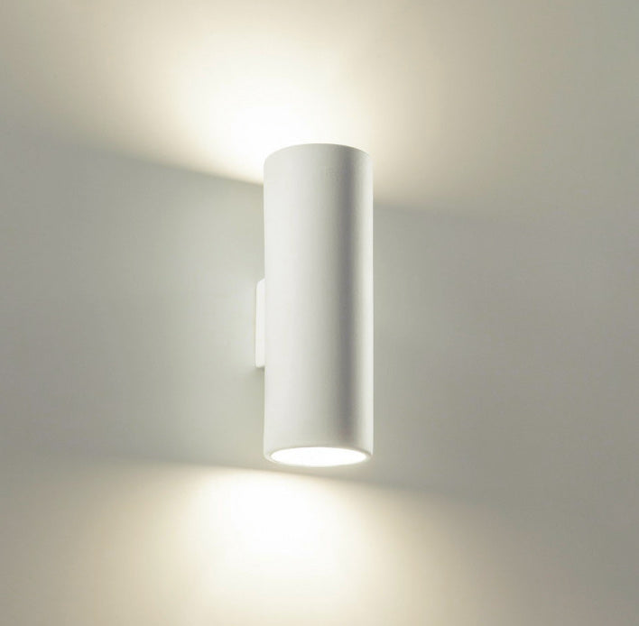 BURY Cylinder Paintable Plaster Wall Uplighter Light | GU10 LED Dimmable | Up Down Light Effect