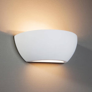 CARTER Half Moon Paintable Plaster Wall Uplighter Light | E14 SES | Up Down Light Effect