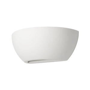 CARTER Half Moon Paintable Plaster Wall Uplighter Light | E14 SES | Up Down Light Effect