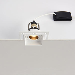 ELDON LED Plaster-in Trimless Square Downlight | Adjustable | GU10 | White | 3000K Warm White