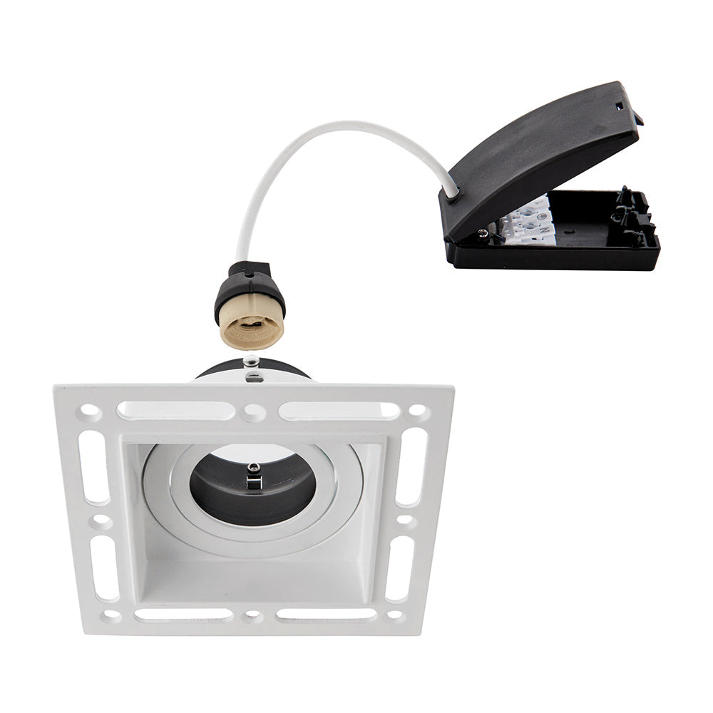 ELDON Plaster-in Trimless Square Downlight | Adjustable | GU10 | White