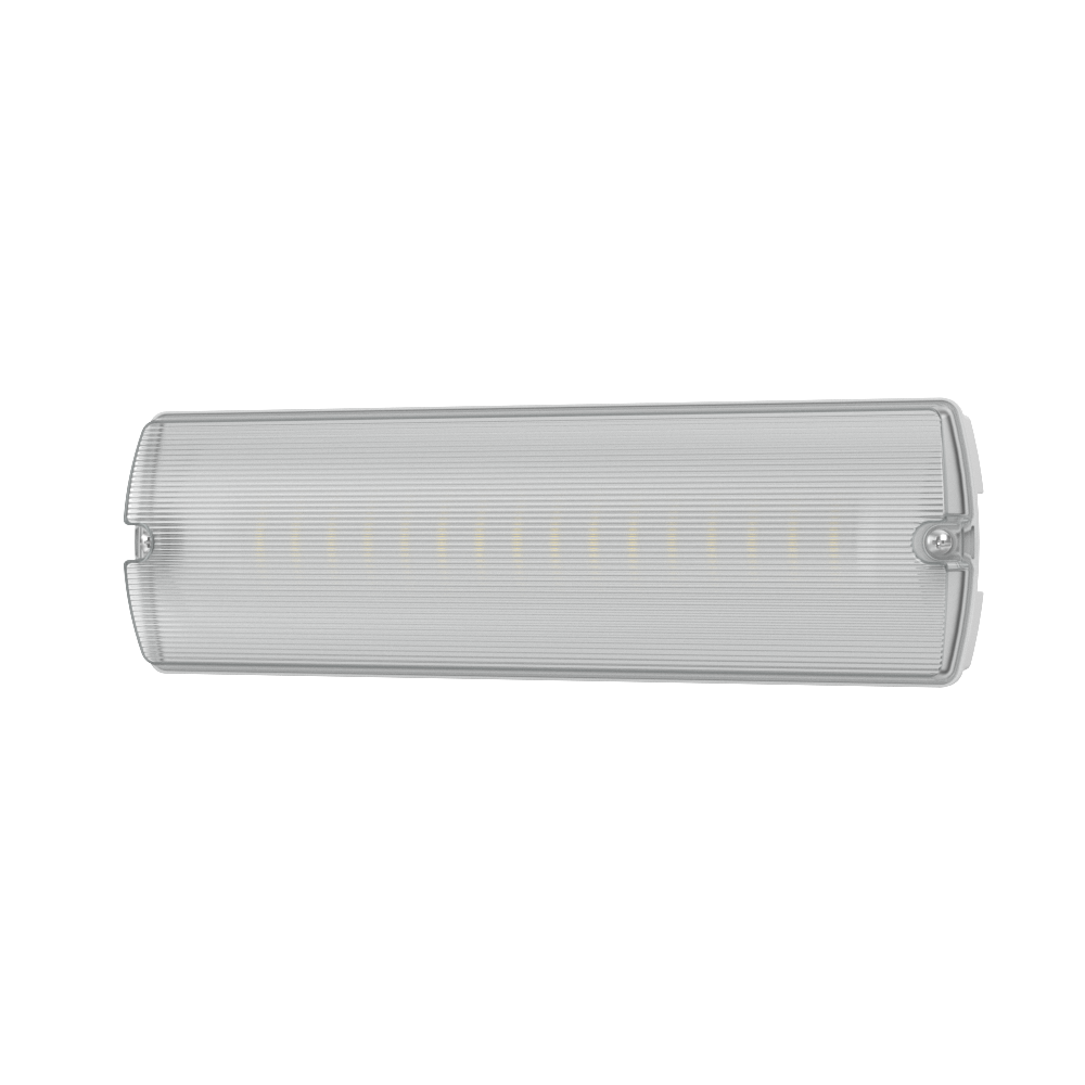 APEX Rectangle Fire Exit Bulkhead Light Fitting | LED 5W 220lm | 6500K Daylight White | IP65 | 3hr Emergency Function