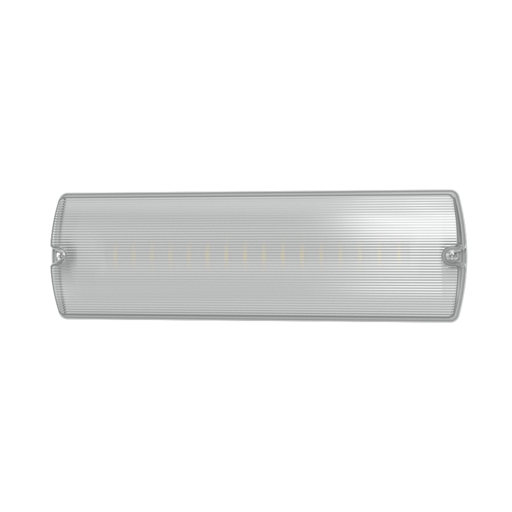 APEX Rectangle Fire Exit Bulkhead Light Fitting | LED 5W 220lm | 6500K Daylight White | IP65 | 3hr Emergency Function