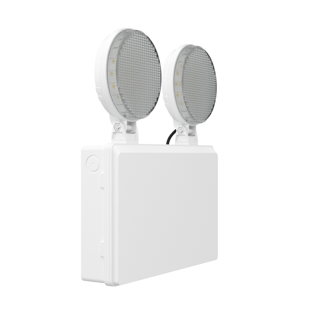 TWIN SPOT Self-Test Wall Light | LED 4W 405LM | 6500K Daylight | IP20 | Non-Maintained | 3hr Emergency Function