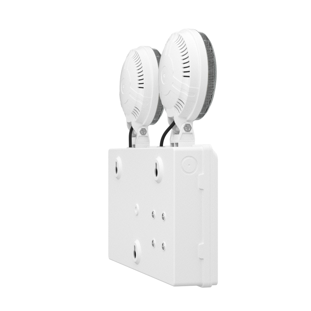 TWIN SPOT Self-Test Wall Light | LED 4W 405LM | 6500K Daylight | IP20 | Non-Maintained | 3hr Emergency Function