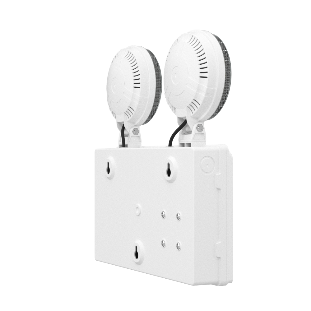 TWIN SPOT Self-Test Wall Light | LED 4W 405LM | 6500K Daylight | IP20 | Non-Maintained | 3hr Emergency Function