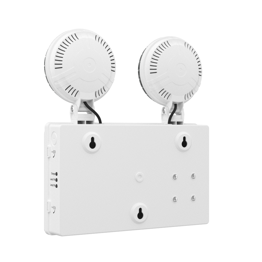 TWIN SPOT Self-Test Wall Light | LED 4W 405LM | 6500K Daylight | IP20 | Non-Maintained | 3hr Emergency Function