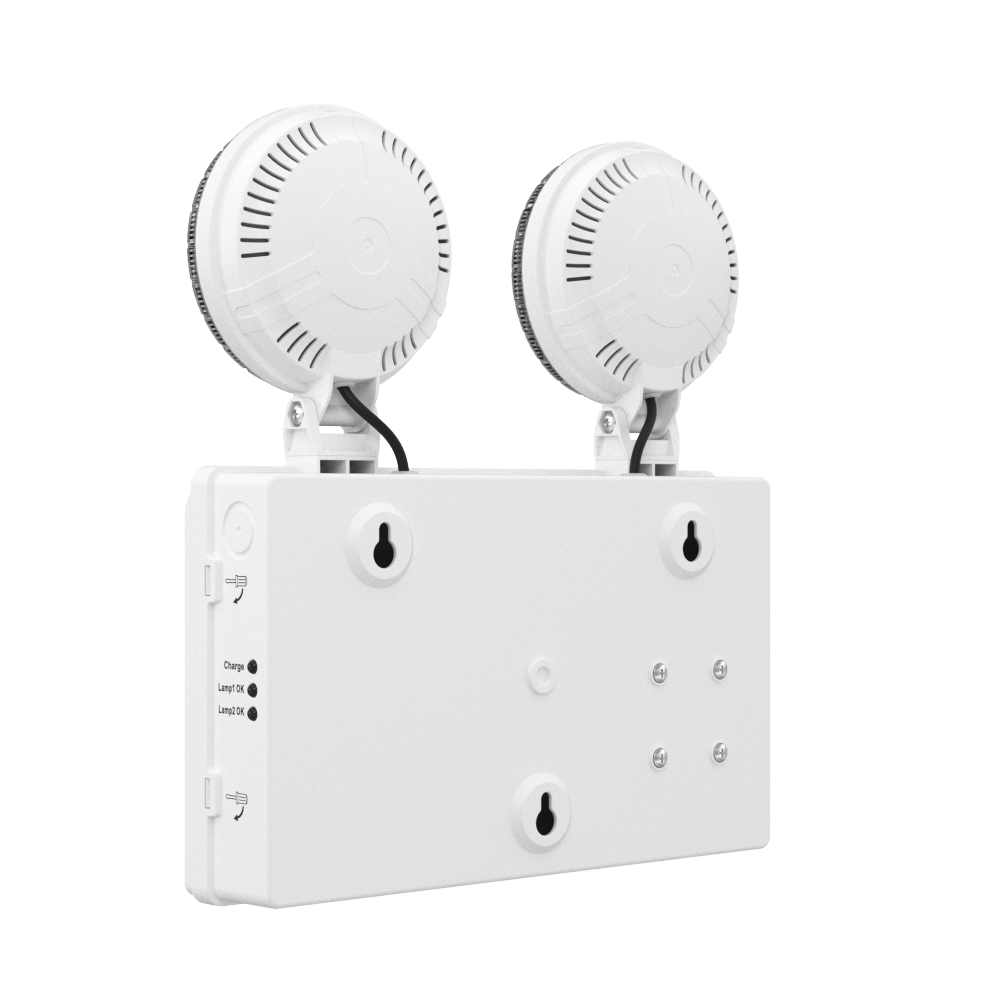 TWIN SPOT Self-Test Wall Light | LED 4W 405LM | 6500K Daylight | IP20 | Non-Maintained | 3hr Emergency Function