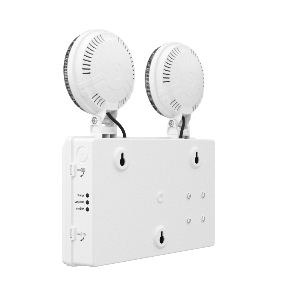 TWIN SPOT Self-Test Wall Light | LED 4W 405LM | 6500K Daylight | IP20 | Non-Maintained | 3hr Emergency Function