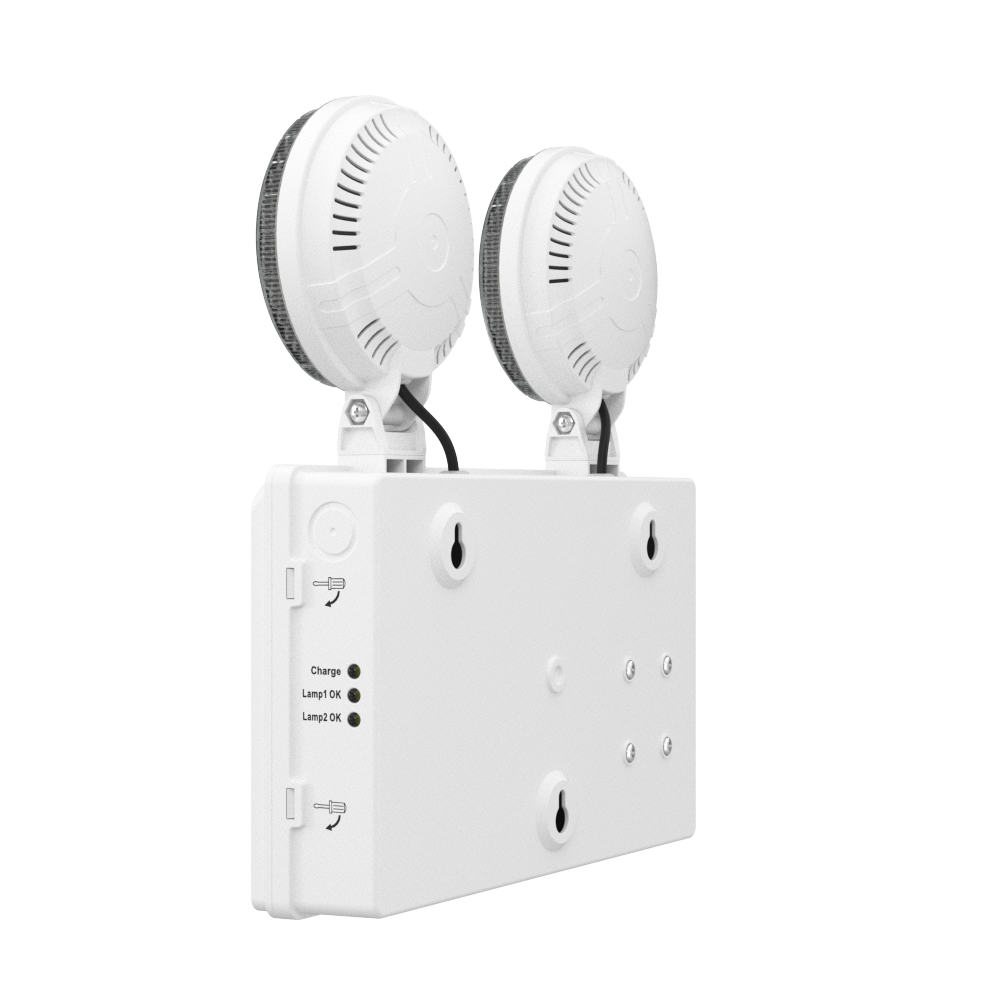 TWIN SPOT Self-Test Wall Light | LED 4W 405LM | 6500K Daylight | IP20 | Non-Maintained | 3hr Emergency Function