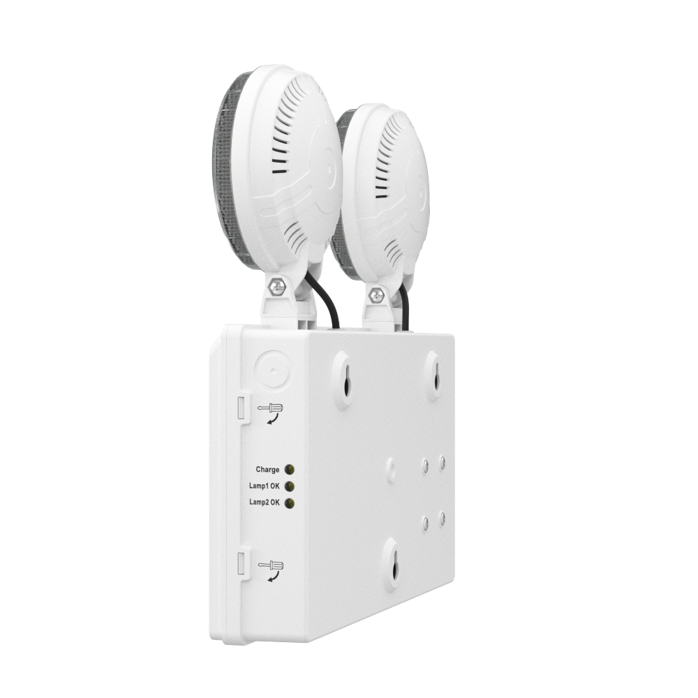 TWIN SPOT Self-Test Wall Light | LED 4W 405LM | 6500K Daylight | IP20 | Non-Maintained | 3hr Emergency Function