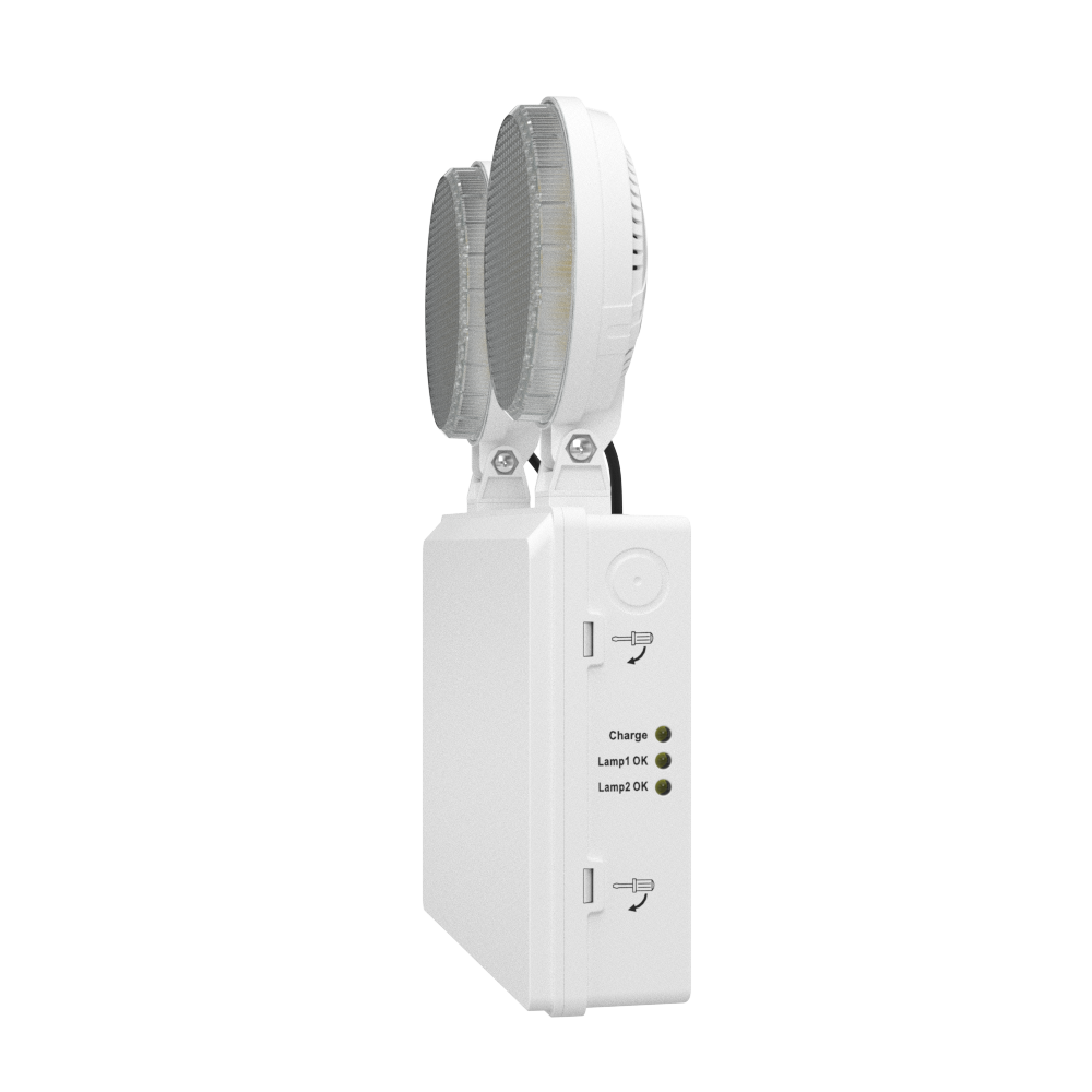 TWIN SPOT Self-Test Wall Light | LED 4W 405LM | 6500K Daylight | IP20 | Non-Maintained | 3hr Emergency Function