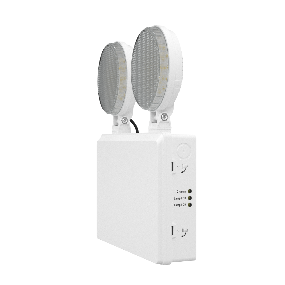 TWIN SPOT Self-Test Wall Light | LED 4W 405LM | 6500K Daylight | IP20 | Non-Maintained | 3hr Emergency Function