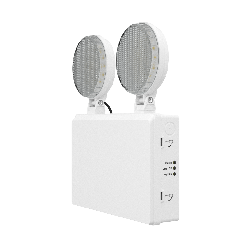 TWIN SPOT Self-Test Wall Light | LED 4W 405LM | 6500K Daylight | IP20 | Non-Maintained | 3hr Emergency Function