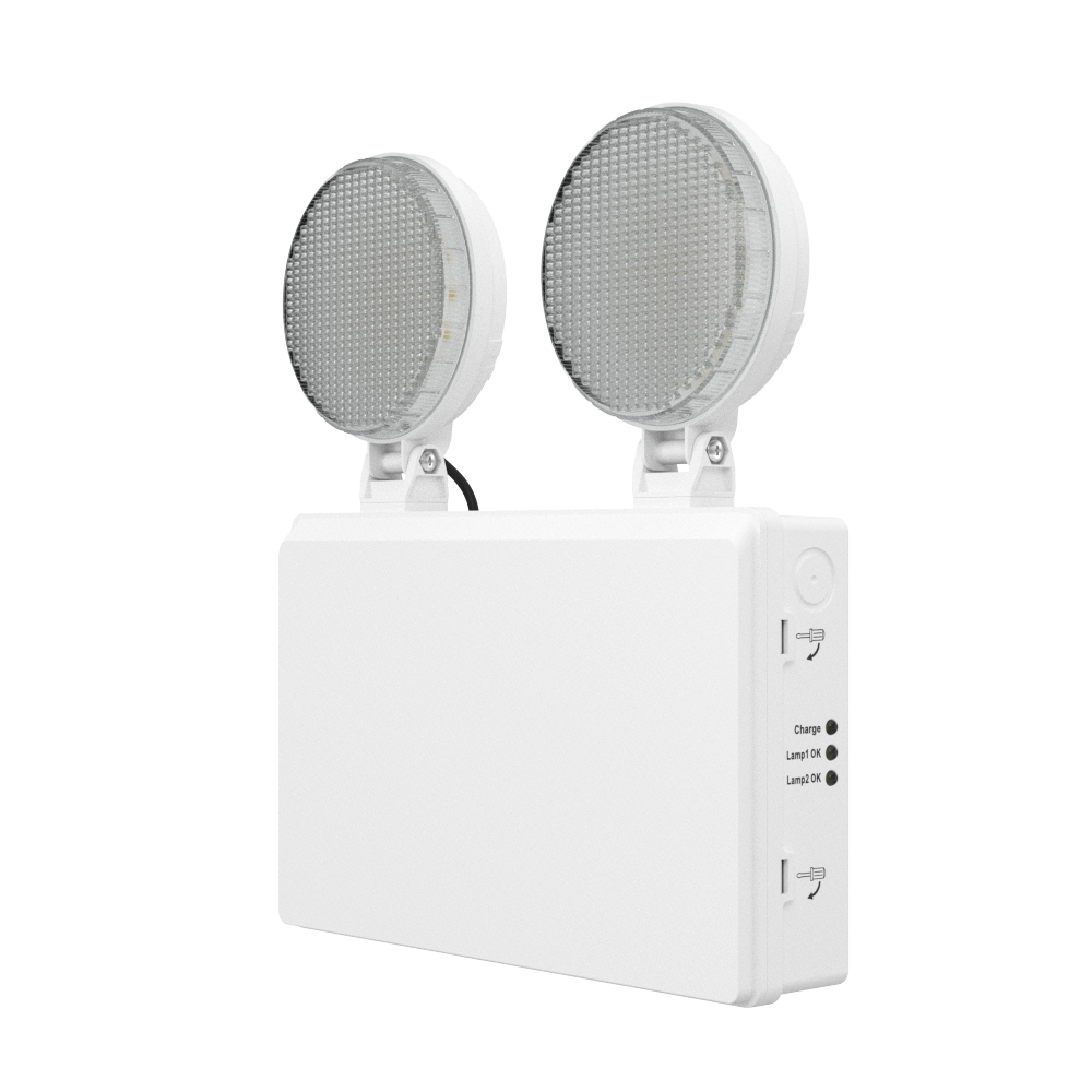 TWIN SPOT Self-Test Wall Light | LED 4W 405LM | 6500K Daylight | IP20 | Non-Maintained | 3hr Emergency Function