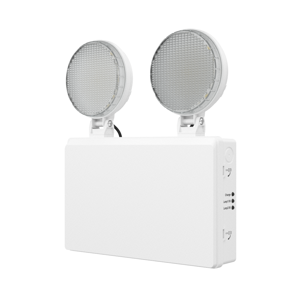 TWIN SPOT Self-Test Wall Light | LED 4W 405LM | 6500K Daylight | IP20 | Non-Maintained | 3hr Emergency Function